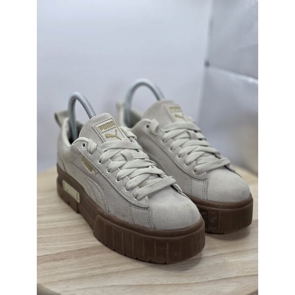 Puma Mayze Oatmeal Platform Shoes Sneakers Suede Size 6 380784-06 - Picture 5 of 9